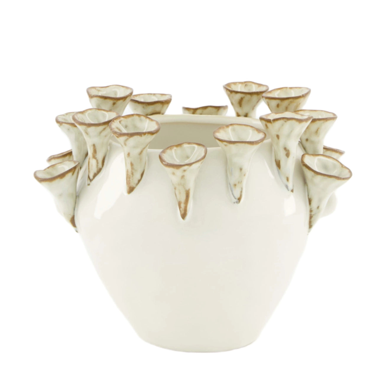 Vaso Decorativo Cogumelos em Cerâmica – Peça Artesanal Moderna e Original