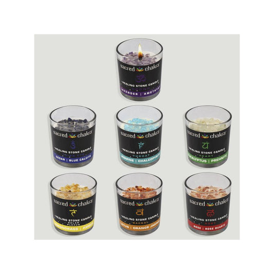 Vela perfumada mineral amarela do Chakra Manipura com tamanho de 7x8 centímetros aroma lemongrass e âmbar