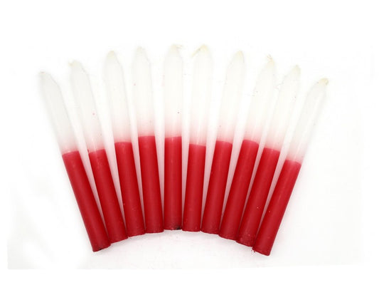 Vela Palito  Branca/Vermelha